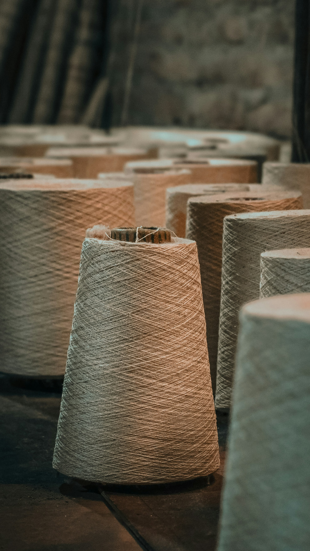 Undyed banana fibre yarn cones from the BANACELL YARN platform